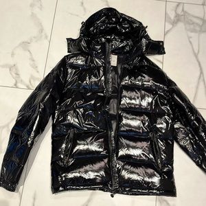 Moncler black glossy puffer coat, mint condition, never worn